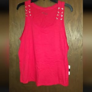 High Fifth Women Red Sleeveless Top LARGE, NWT, 100% Cotton